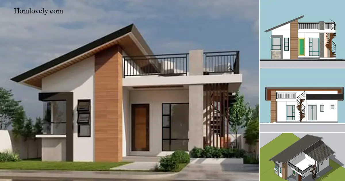 Simple Minimalist House Design Ideas With Mini Roof Deck ~ Homlovely.com