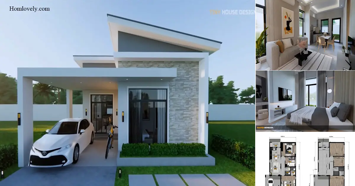 Simple Small House Design 8 x 12 M With 3 Bedroom + Floor Plan ~ Homlovely.com