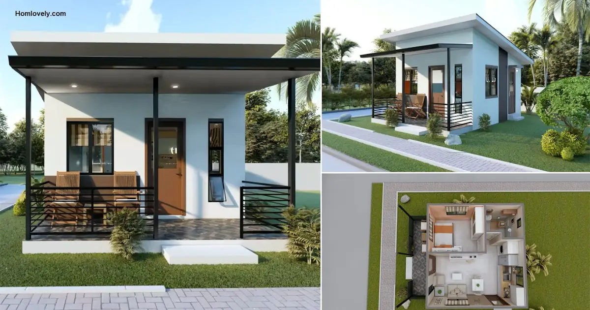 Simple Small One-Storey House Design for Limited Cost (5 x 5 M) ~ Homlovely.com