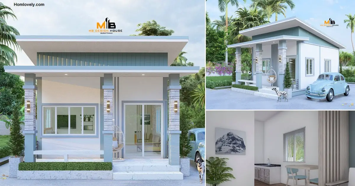 Simple Small One-Storey House Design with 2 Bedroom (40 Sqm) ~ Homlovely.com