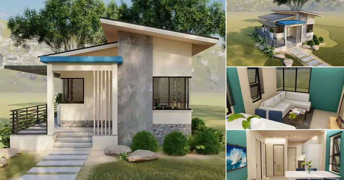 Small 48 Sqm House Design with 2 Bedroom and Shed Roof ~ Homlovely.com