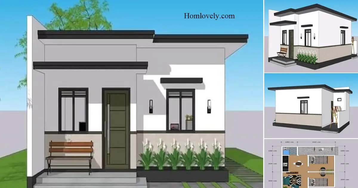 Small But Pretty House Design With 2 Bedroom + House Plan (5 x 6 M) ~ Homlovely.com