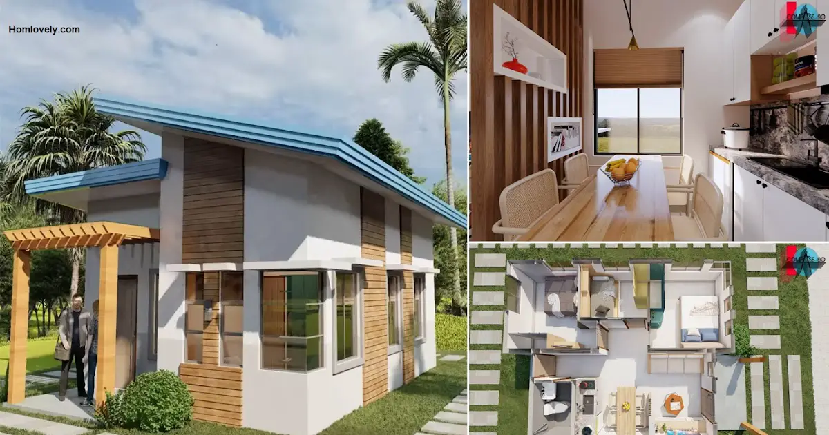Small House Design 6 x 8 Meters with 3 Bedroom ~ Homlovely.com