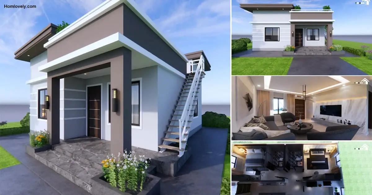 Small House Design 8x10 Meters with 2 Bedroom ~ Homlovely.com