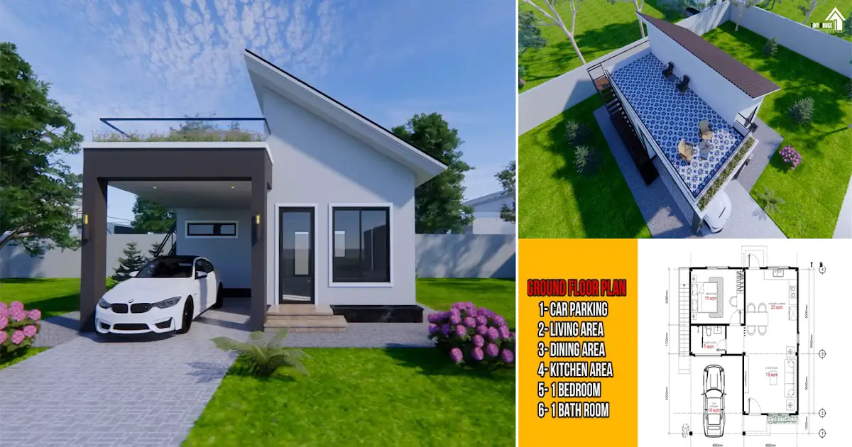 Small House Design _ 8 x 8.5 Meter (68sqm) with Roof Deck ~ Homlovely.com