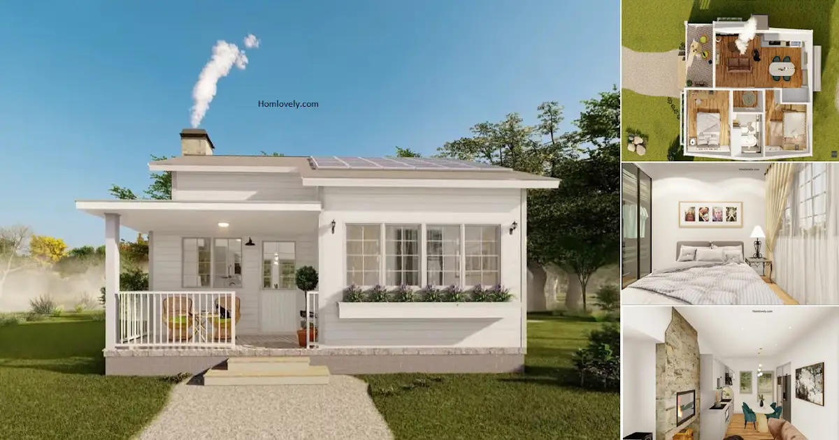 Small House Design with 3 BEDROOMS ( Floor Plan) ~ Homlovely.com