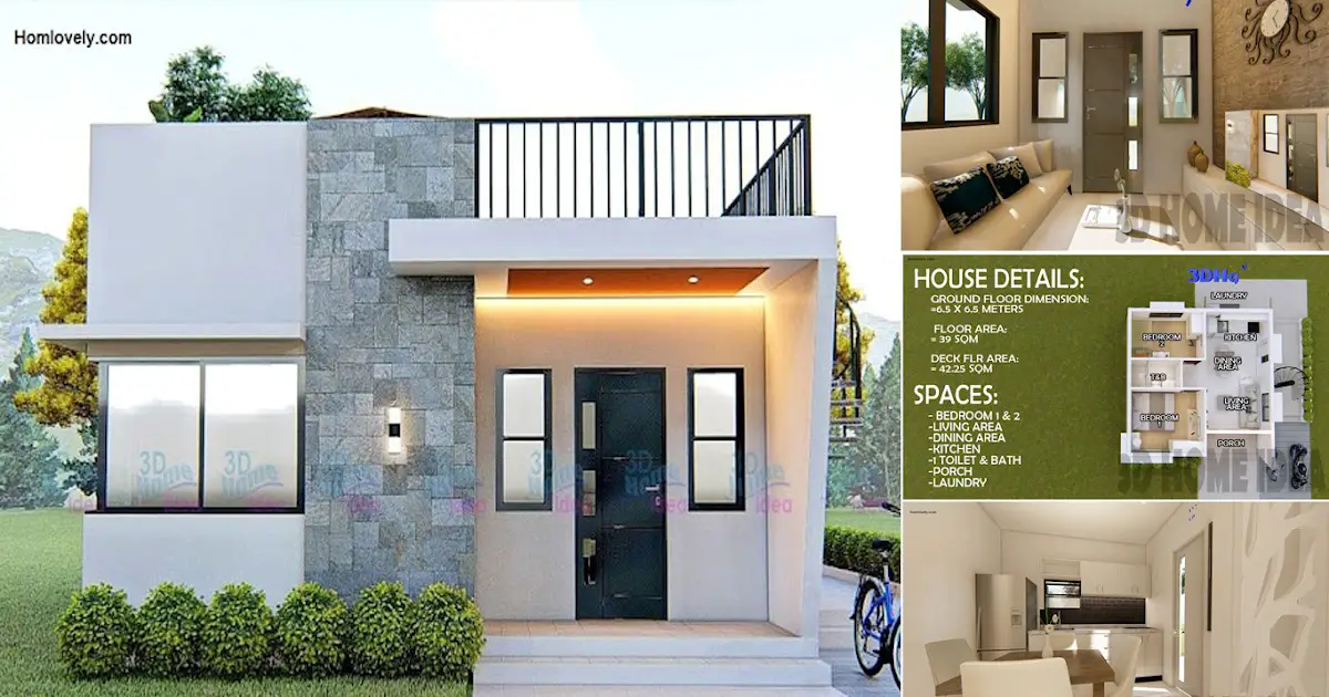 Small House Idea with Roof Deck for Limited Space and Budget (6.5x 6.5) ~ Homlovely.com