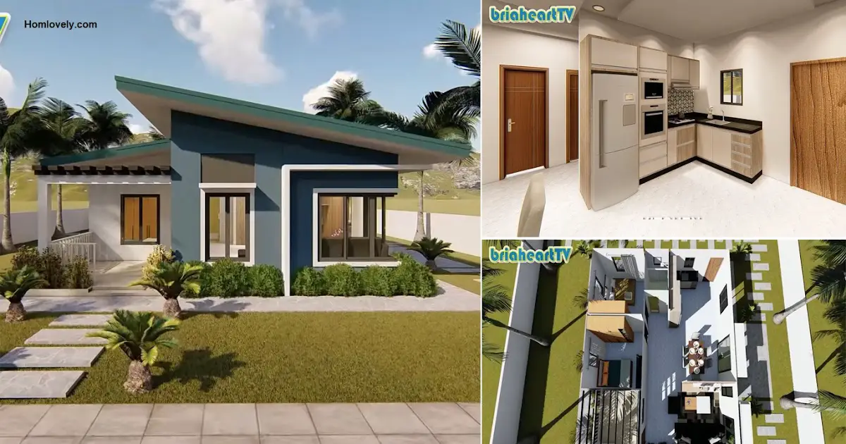 Small Modern Bungalow House Design with 2 Large Bedroom (80 Sqm) ~ Homlovely.com