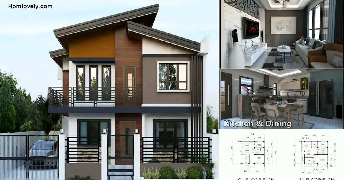 Warm Look for 2-Storey House Design with 3 Bedrooms ~ Homlovely.com