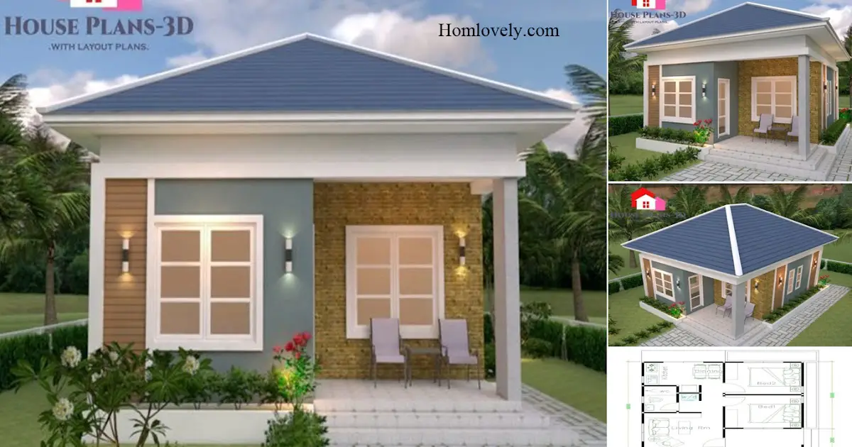 2 BEDROOM - Pretty House Design Ideas (6.5 x 8 M) ~ Homlovely.com