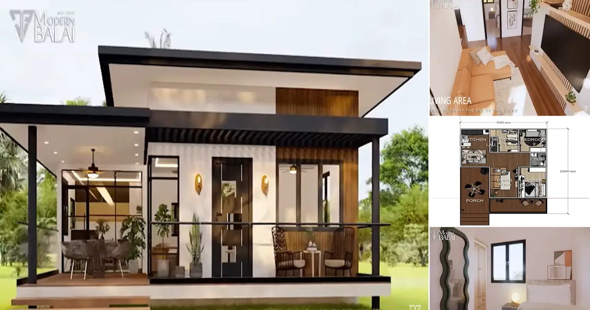 3 BEDROOM - Elegant Small House Design Idea (9 x 11 M) ~ Homlovely.com
