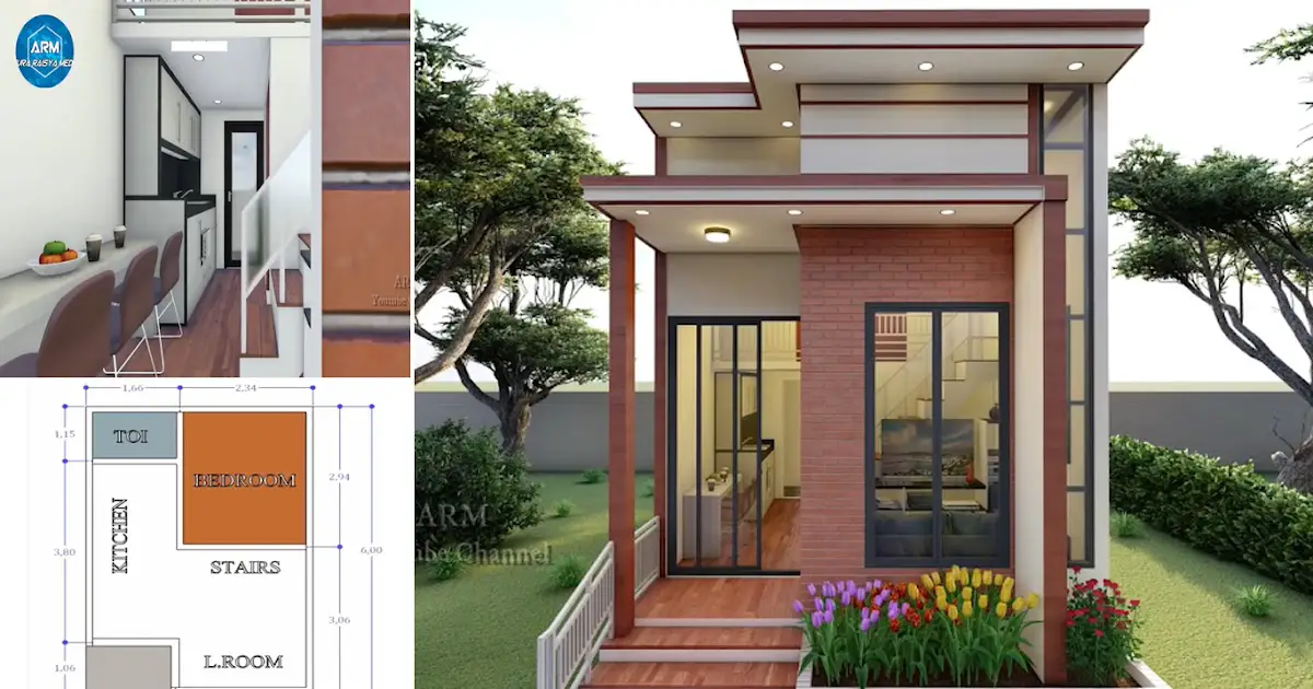 4 x 6 M Comfort Small House Design With House Plan ~ Homlovely.com