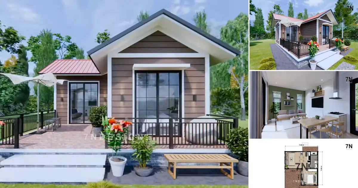 7 x 7 m Livable Small House with Floor Plan ~ Homlovely.com