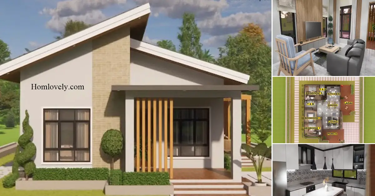 8 x 12 M Modern Small House Design With 3 Bedroom ~ Homlovely.com