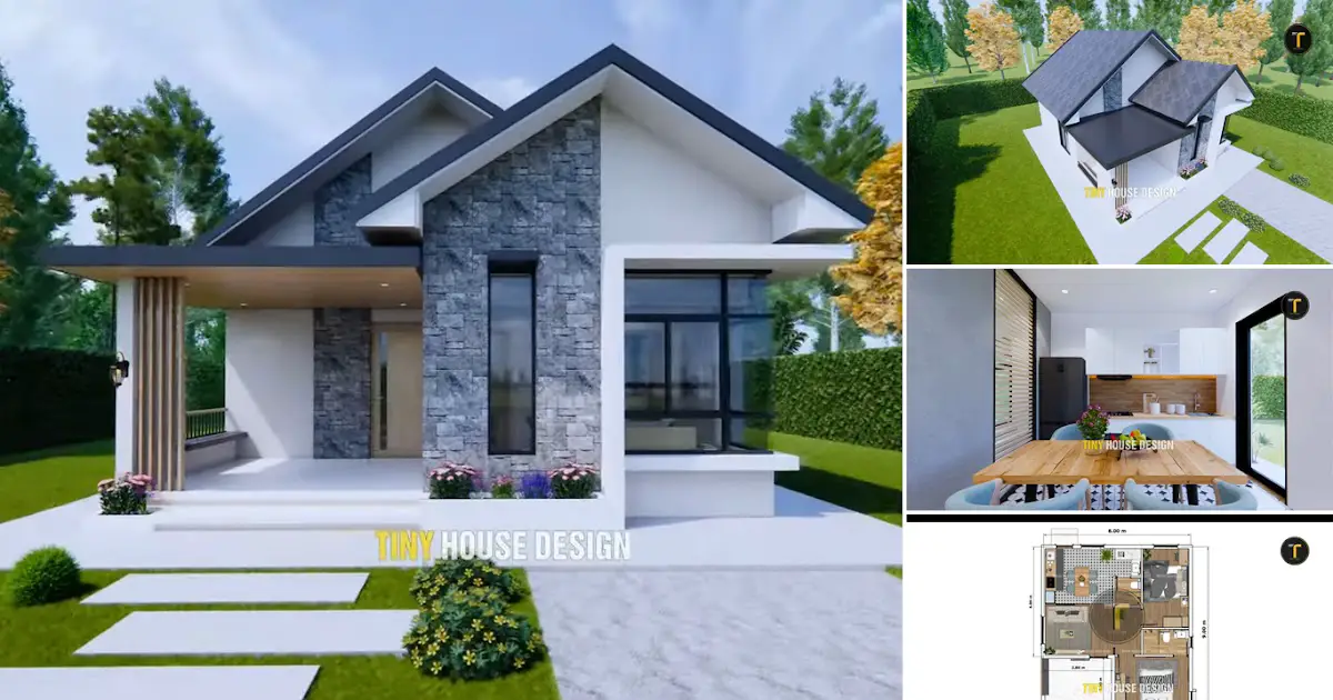 8 x 9 m Simple House Design with 2 Bedrooms ~ Homlovely.com
