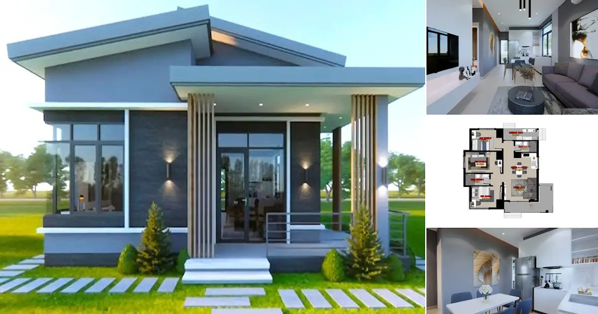 A Perfect Small House Design With 3 Bedroom + Floor Plan (7 x 11 M) ~ Homlovely.com
