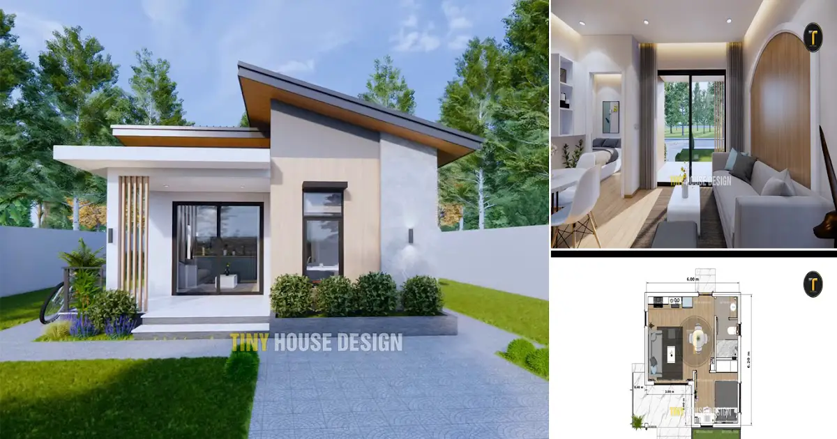 Beautiful Tiny House with Floor Plan (6 x 6.2 m) ~ Homlovely.com