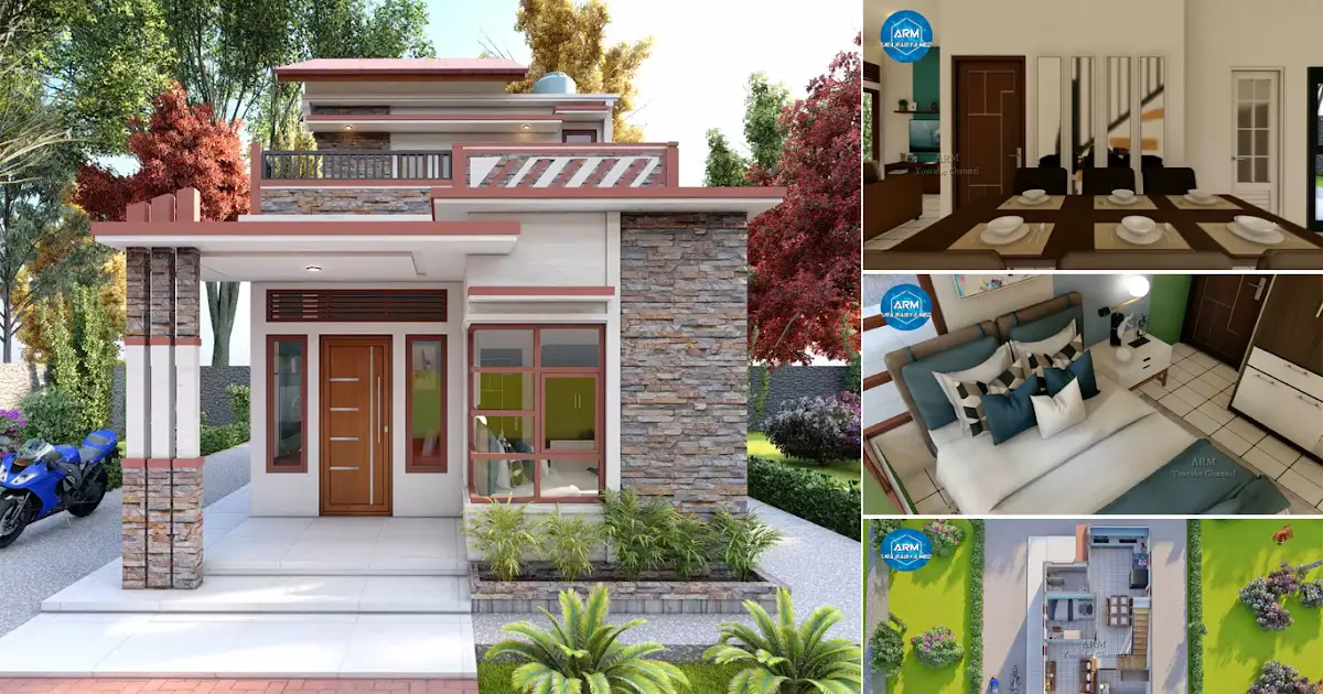 Small but Elegant 5 x 11 m House Design with 3 Bedrooms ~ Homlovely.com