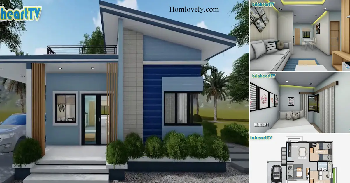 2 Bedroom Simple But Pretty Small House Design With Floor Plan ~ Homlovely.com