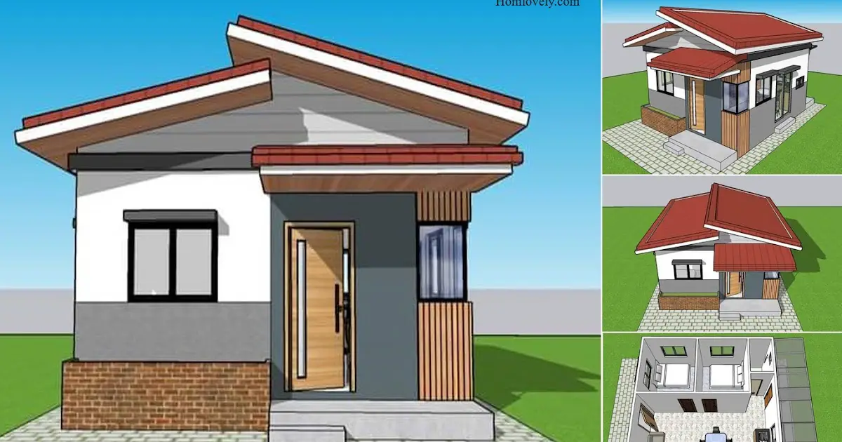 2 Bedroom Simple Small House Design With House Plan ~ Homlovely.com