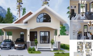 3 Bedroom - Minimalist Small House Design In 8 x 11 M With 2 Car Parking ~ Homlovely.com