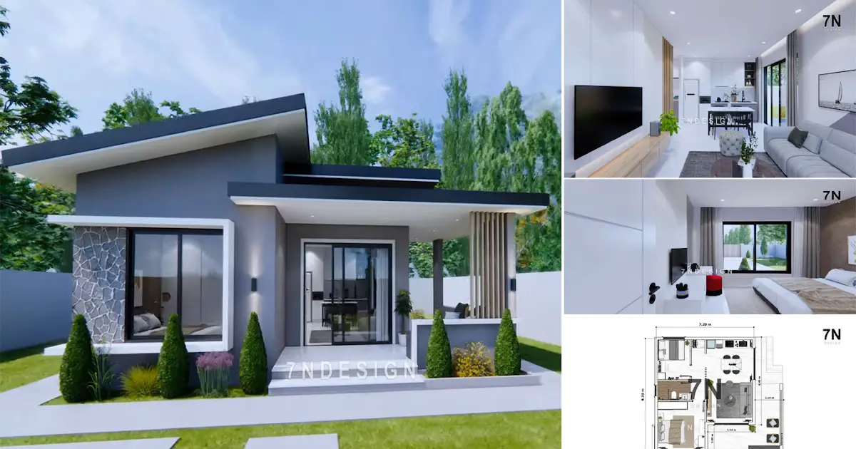 59 sqm House Design with Floor Plan ~ Homlovely.com