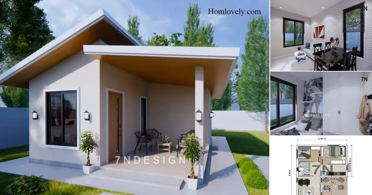 6 x 9 M Simple Small House Design With 2 Bedroom ~ Homlovely.com