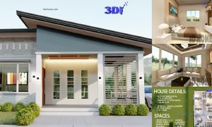 7 x 10 M Pretty Small House Design with 3 BEDROOMS ~ Homlovely.com