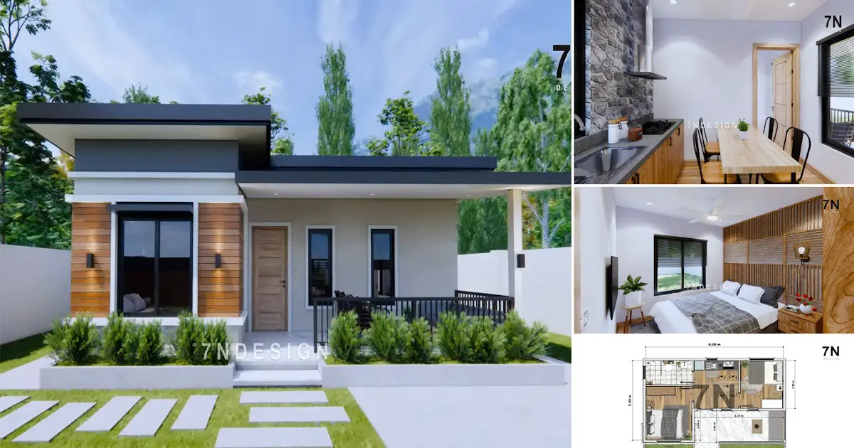 8 x 5 m Pretty Small House Design ~ Homlovely.com