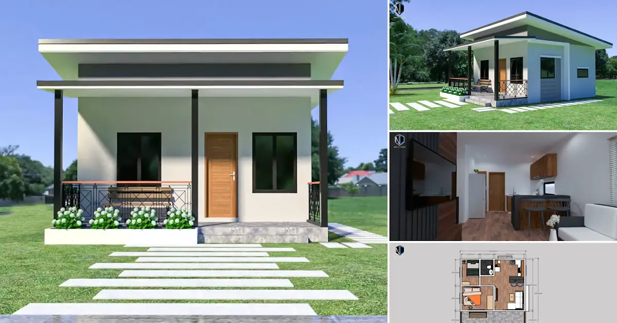 8 x 6 m Small House Design with 2 Bedrooms ~ Homlovely.com