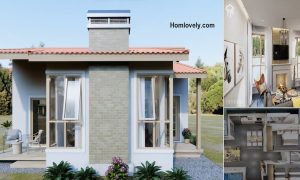 Dreamy Small House Design 9x10 m with 2 Bedrooms ~ Homlovely.com