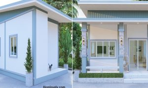 Modern House 40 sqm in White and Blue Designs ~ Homlovely.com