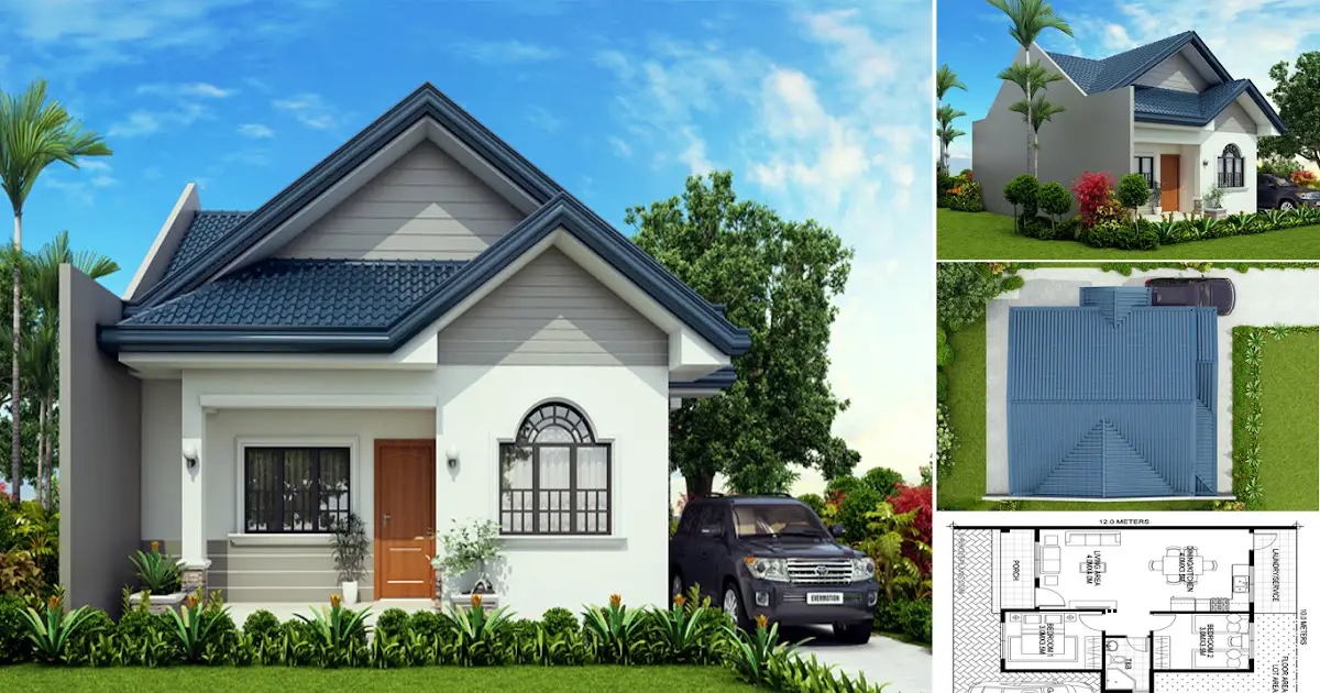 Pleasant House Design with Floor Plan (2 Bedrooms) ~ Homlovely.com