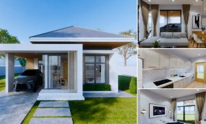 10 x 9 m House Design with 3 Bedrooms ~ Homlovely.com