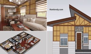 100 sqm Amakan House Design Bungalow with 3 Bedrooms ~ Homlovely.com