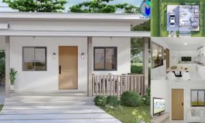 2 Bedrooms Small House Design + House Plan ~ Homlovely.com