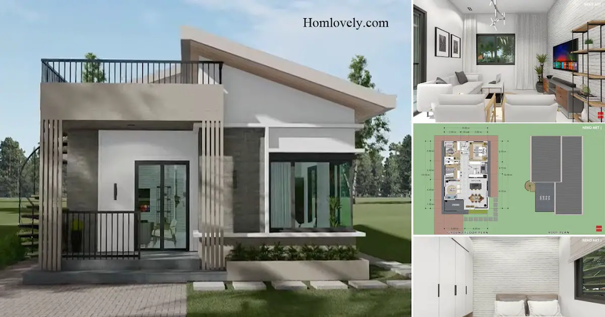 3 BEDROOM - Minimalist Small House Design With Floor Plan ~ Homlovely.com