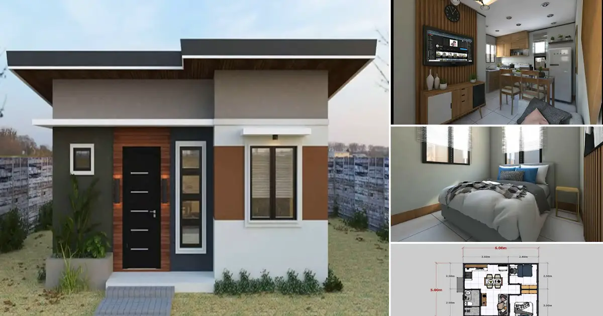 5 x 6 Meters Small House Design with Floor Plan ~ Homlovely.com