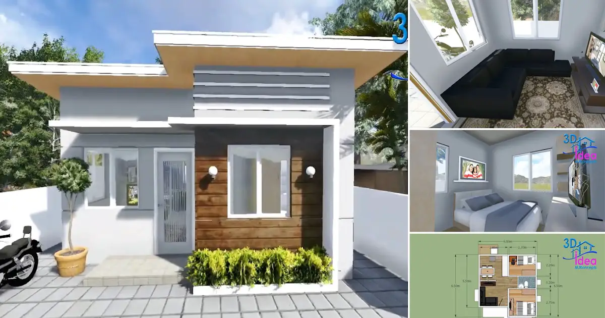 6 x 6.5 m Small House Design for Low Budget ~ Homlovely.com