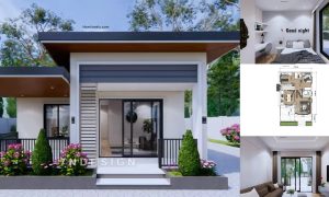 63 SQM Small House Design with 2 BEDROOMS