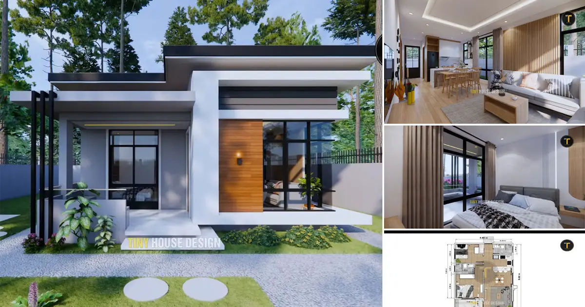 6.8 x 9 m Modern and Simple House Design (2 Bedroom) ~ Homlovely.com