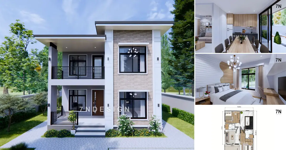 7.20 x 10.20 Meter Elegant House Design 2-Storey (3 Bedrooms) ~ Homlovely.com
