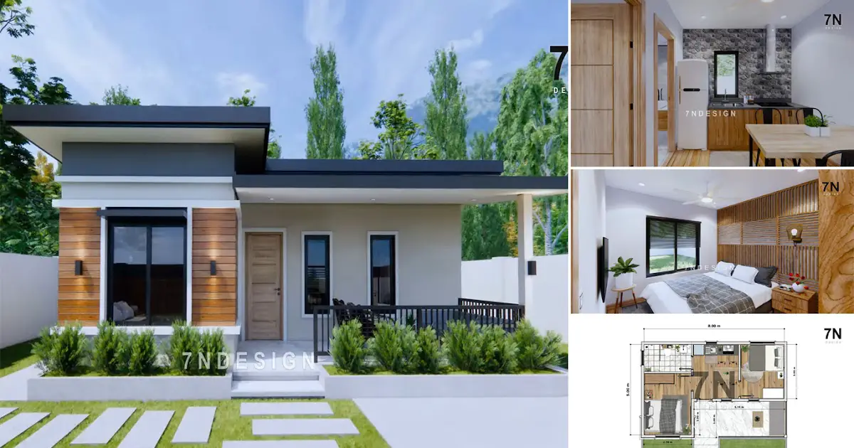 8 x 5 Meters Small House Design and Floor Plan ~ Homlovely.com