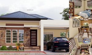 Bungalow House Design in 90 SQM + 3 Bedrooms ~ Homlovely.com