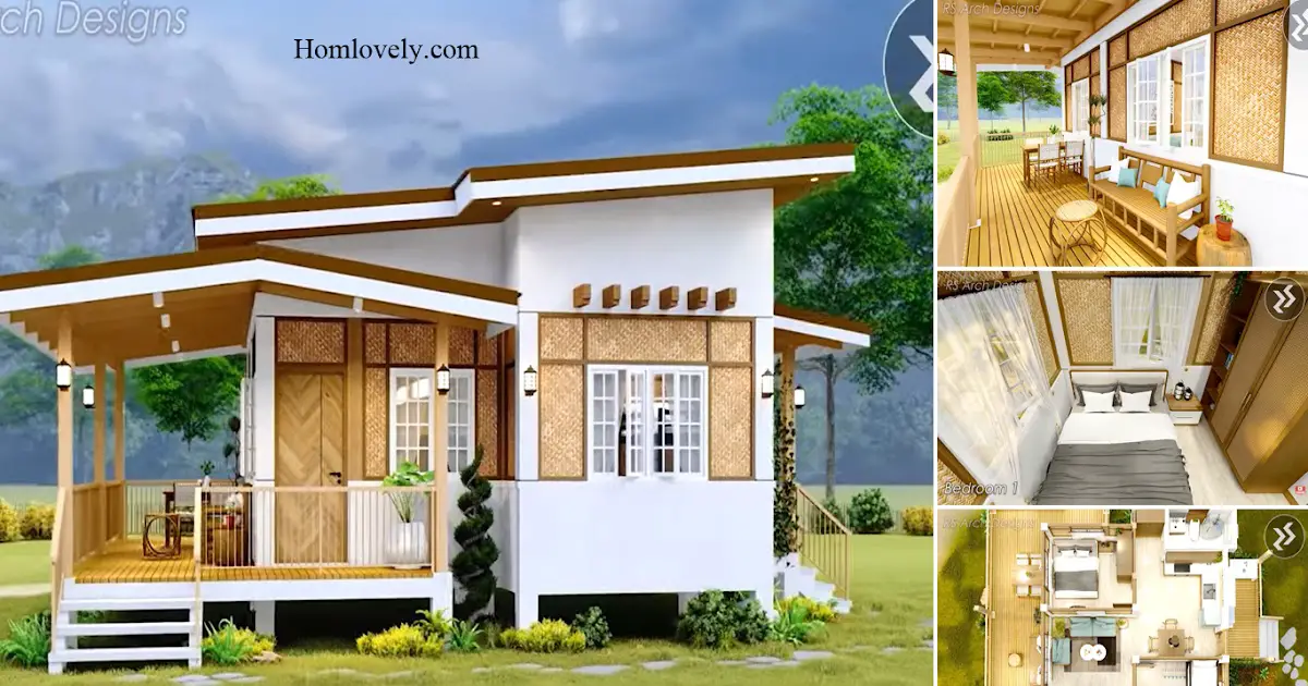Half Amakan Half Concrete House Ideas With 2 Bedroom ~ Homlovely.com