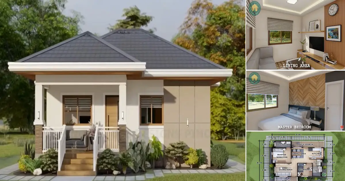 Lovely Small House Design With House Plan (9 x 9.7 M) ~ Homlovely.com
