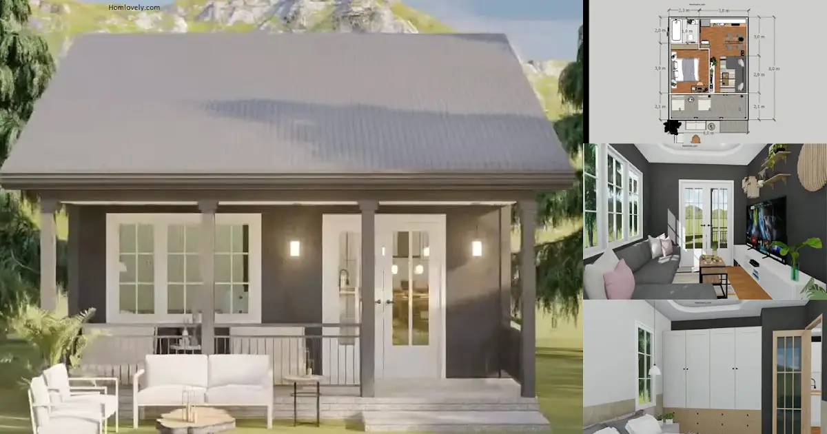 Simple & Elegant Small House Design in 6.1 x 8 M ~ Homlovely.com