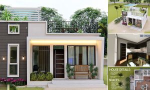 Small Type Box House Design with Deck (8 x 7 m) ~ Homlovely.com
