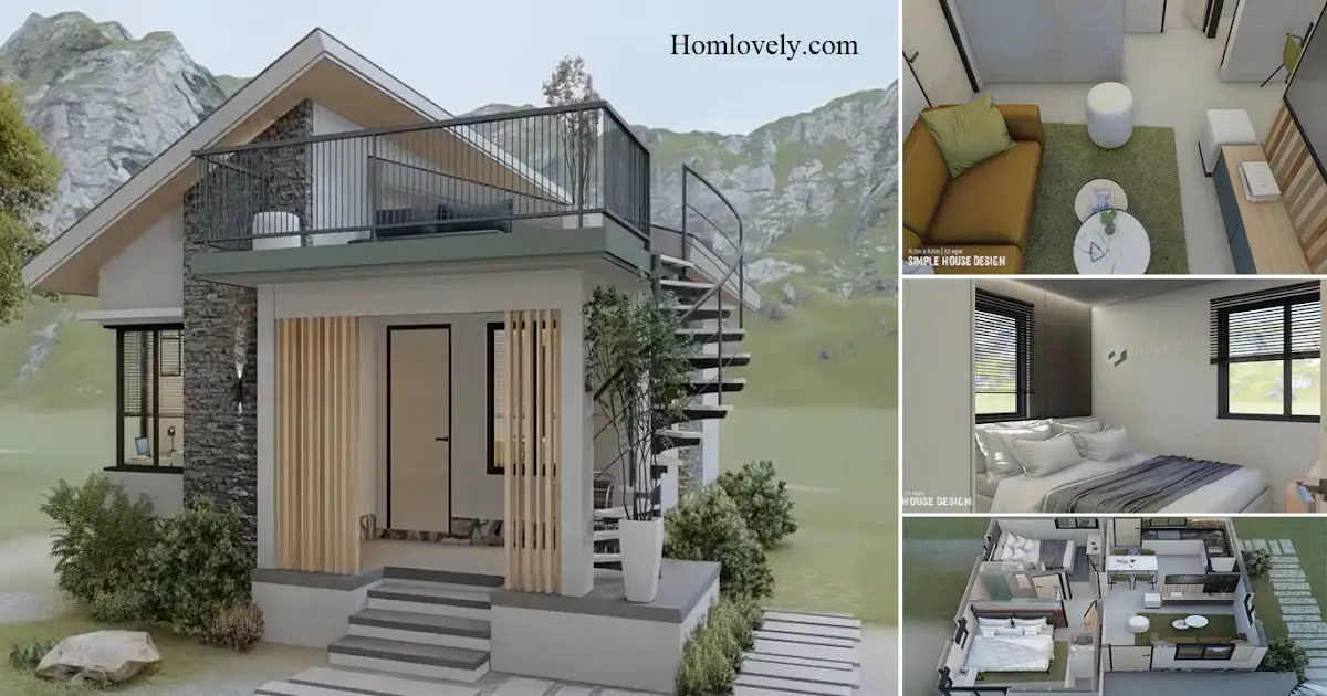 52 SQM Clean Small House Design With Plan ~ Homlovely.com