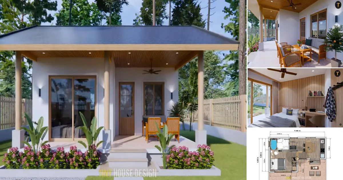 7 x 6.5 M Tiny House Design Plus Floor Plan ~ Homlovely.com